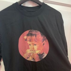 Palace skateboard black tee with a girl